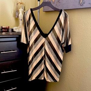 BKE Boutique 3/4 Sleeve Blouse Size Large